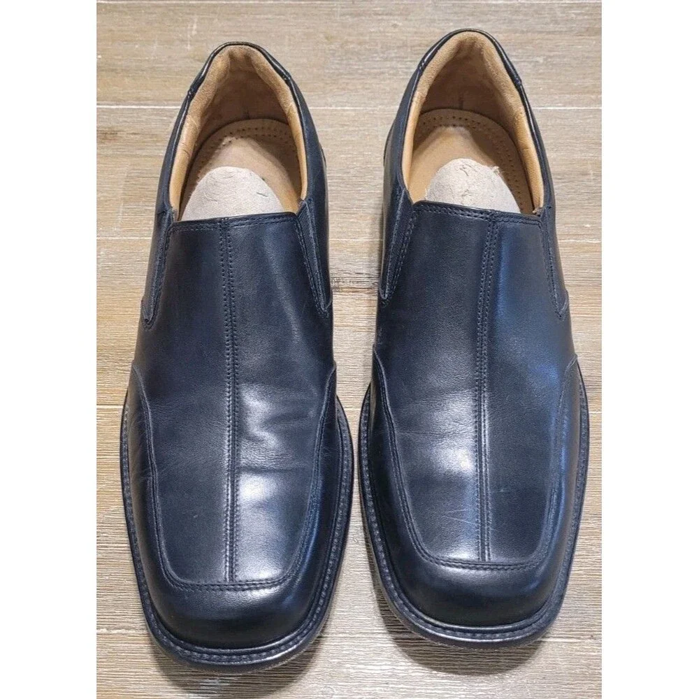 Bostonian Black Leather Slip On Loafer Men's Dress Shoes Size 9 M First Flex